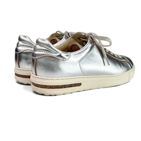 Birkenstock Bend Low Metallic Silver Leather Sneakers Women's Size 6, EUR 37 - Picture 8 of 14